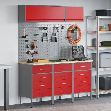 Conjunto de Banco de Trabajo de 8 Piezas Rojo Acero von , Arbeitstische - Ref: Foro24-3321439, Preis: 640,85 €, Rabatt: %