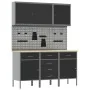 8-piece work cabinet and tool panel set black MDF and metal by , Work tables - Ref: Foro24-3321440, Price: 581,55 €, Discount: %