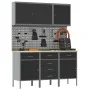 8-piece work cabinet and tool panel set black MDF and metal by , Work tables - Ref: Foro24-3321440, Price: 581,55 €, Discount: %