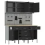 8-piece work cabinet and tool panel set black MDF and metal by , Work tables - Ref: Foro24-3321440, Price: 581,55 €, Discount: %
