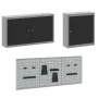 8-piece work cabinet and tool panel set black MDF and metal by , Work tables - Ref: Foro24-3321440, Price: 581,55 €, Discount: %