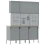 8-piece work cabinet and tool panel set black MDF and metal by , Work tables - Ref: Foro24-3321440, Price: 581,55 €, Discount: %