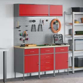 8-piece workbench set Steel Red