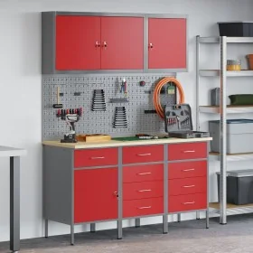 8-Piece Workbench Set in Red Steel