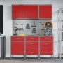 8-Piece Workbench Set in Red Steel | Foro24.es | Tu tienda online para hogar, jardín y más Foro24.es