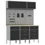 Juego de banco de trabajo de 8 piezas acero negro de , Mesas de trabajo - Ref: Foro24-3321450, Precio: 620,95 €, Descuento: %