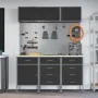 Juego de banco de trabajo de 8 piezas acero negro de , Mesas de trabajo - Ref: Foro24-3321450, Precio: 620,95 €, Descuento: %