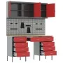 8-piece cabinet and tool panel set in MDF and red metal | Foro24.es | Tu tienda online para hogar, jardín y más Foro24.es