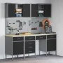 10-teiliges Werkbank-Set aus schwarzem Stahl von , Arbeitstische - Ref: Foro24-3321478, Preis: 744,07 €, Rabatt: %