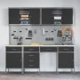 10-teiliges Werkbank-Set aus schwarzem Stahl von , Arbeitstische - Ref: Foro24-3321478, Preis: 744,07 €, Rabatt: %