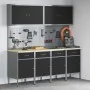 Set of 10 pieces for work cabinet and perforated panel Black MDF and Metal by , Work tables - Ref: Foro24-3321482, Price: 778...