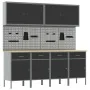 Set of 10 pieces for work cabinet and perforated panel Black MDF and Metal by , Work tables - Ref: Foro24-3321482, Price: 778...