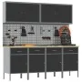 Set of 10 pieces for work cabinet and perforated panel Black MDF and Metal by , Work tables - Ref: Foro24-3321482, Price: 778...
