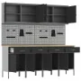 Set of 10 pieces for work cabinet and perforated panel Black MDF and Metal by , Work tables - Ref: Foro24-3321482, Price: 778...