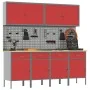 10-Piece Cabinet and Perforated Panel Set Red MDF and Metal | Foro24.es | Tu tienda online para hogar, jardín y más Foro24.es
