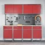 10-Piece Cabinet and Perforated Panel Set Red MDF and Metal | Foro24.es | Tu tienda online para hogar, jardín y más Foro24.es