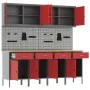 10-Piece Cabinet and Perforated Panel Set Red MDF and Metal | Foro24.es | Tu tienda online para hogar, jardín y más Foro24.es
