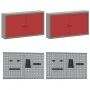 10-Piece Cabinet and Perforated Panel Set Red MDF and Metal | Foro24.es | Tu tienda online para hogar, jardín y más Foro24.es