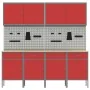 10-Piece Cabinet and Perforated Panel Set Red MDF and Metal | Foro24.es | Tu tienda online para hogar, jardín y más Foro24.es