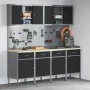 Set of 10 cabinet and drilling panel of 10 pieces black made of MDF and metal by , Work tables - Ref: Foro24-3321484, Price: ...