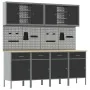 Set of 10 cabinet and drilling panel of 10 pieces black made of MDF and metal by , Work tables - Ref: Foro24-3321484, Price: ...