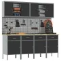 Set of 10 cabinet and drilling panel of 10 pieces black made of MDF and metal by , Work tables - Ref: Foro24-3321484, Price: ...