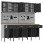 Set of 10 cabinet and drilling panel of 10 pieces black made of MDF and metal by , Work tables - Ref: Foro24-3321484, Price: ...