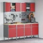10-Piece Cabinet and Perforation Board Set in Red, MDF and Metal | Foro24.es | Tu tienda online para hogar, jardín y más Foro24.es