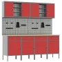 10-Piece Cabinet and Perforation Board Set in Red, MDF and Metal | Foro24.es | Tu tienda online para hogar, jardín y más Foro24.es