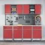 10-Piece Cabinet and Perforation Board Set in Red, MDF and Metal | Foro24.es | Tu tienda online para hogar, jardín y más Foro24.es
