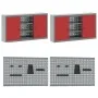 10-Piece Cabinet and Perforation Board Set in Red, MDF and Metal | Foro24.es | Tu tienda online para hogar, jardín y más Foro24.es