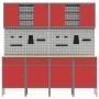 10-Piece Cabinet and Perforation Board Set in Red, MDF and Metal | Foro24.es | Tu tienda online para hogar, jardín y más Foro24.es