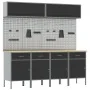 10-Piece Work Cabinet and Tool Panel Set Black MDF and Metal | Foro24.es | Tu tienda online para hogar, jardín y más Foro24.es