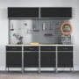 10-Piece Work Cabinet and Tool Panel Set Black MDF and Metal | Foro24.es | Tu tienda online para hogar, jardín y más Foro24.es