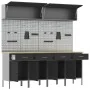 10-Piece Work Cabinet and Tool Panel Set Black MDF and Metal | Foro24.es | Tu tienda online para hogar, jardín y más Foro24.es