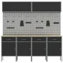 10-Piece Work Cabinet and Tool Panel Set Black MDF and Metal | Foro24.es | Tu tienda online para hogar, jardín y más Foro24.es