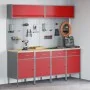 Set of 10 pieces of work cabinet and red MDF and metal peg panel | Foro24.es | Tu tienda online para hogar, jardín y más Foro24.es