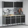 Set de Armario de Trabajo y Panel de Clavijas de 10 Piezas Negro MDF y Metal de , Mesas de trabajo - Ref: Foro24-3321488, Pre...