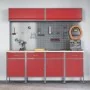 Set of 10 pieces of work cabinet and red MDF and metal peg panel | Foro24.es | Tu tienda online para hogar, jardín y más Foro24.es