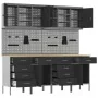 Set of Work Cabinet and 10 Peg Panel of 10 Pieces Black MDF and Metal | Foro24.es | Tu tienda online para hogar, jardín y más Foro24.es