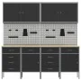 Set of Work Cabinet and 10 Peg Panel of 10 Pieces Black MDF and Metal | Foro24.es | Tu tienda online para hogar, jardín y más Foro24.es