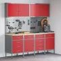 10-Piece Work Cabinet and Nail Panel Set Red MDF and Metal | Foro24.es | Tu tienda online para hogar, jardín y más Foro24.es