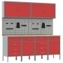 10-Piece Work Cabinet and Nail Panel Set Red MDF and Metal | Foro24.es | Tu tienda online para hogar, jardín y más Foro24.es