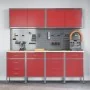 10-Piece Work Cabinet and Nail Panel Set Red MDF and Metal | Foro24.es | Tu tienda online para hogar, jardín y más Foro24.es