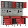 10-Piece Work Cabinet and Nail Panel Set Red MDF and Metal | Foro24.es | Tu tienda online para hogar, jardín y más Foro24.es