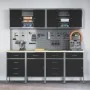 10-piece work cabinet and perforated panel set black MDF and metal | Foro24.es | Tu tienda online para hogar, jardín y más Foro24.es