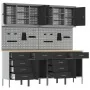 10-piece work cabinet and perforated panel set black MDF and metal | Foro24.es | Tu tienda online para hogar, jardín y más Foro24.es