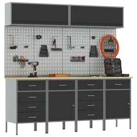 Set of 10 Pieces of Work Cabinet and Tool Panel