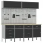 Set of 10 Pieces of Work Cabinet and Tool Panel Black MDF and Metal | Foro24.es | Tu tienda online para hogar, jardín y más Foro24.es