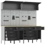 Set of 10 Pieces of Work Cabinet and Tool Panel Black MDF and Metal | Foro24.es | Tu tienda online para hogar, jardín y más Foro24.es